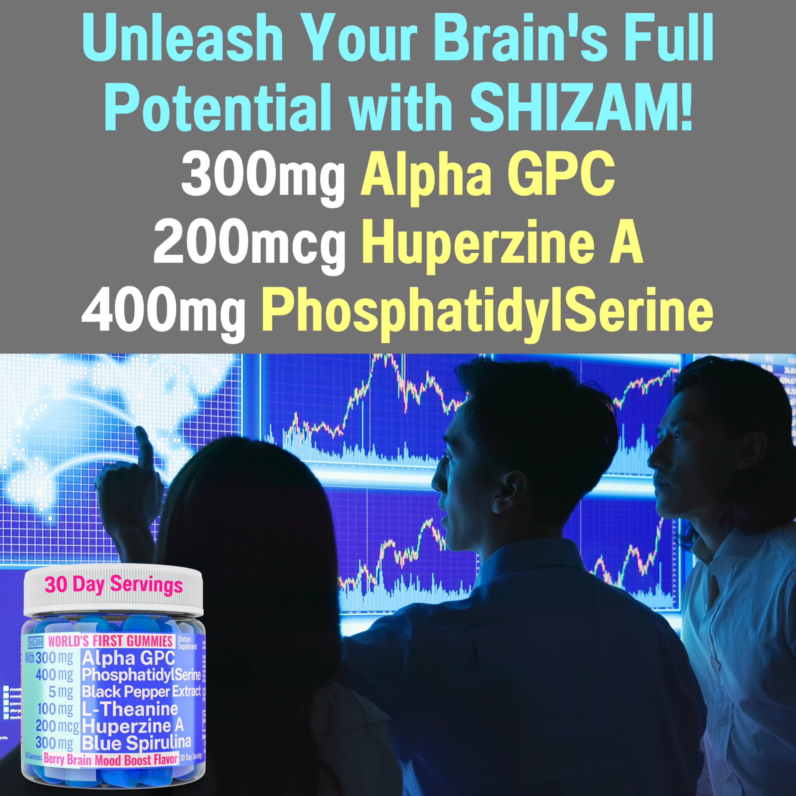 SHIZAM 6-in-1 Brain support Gummies honey mango flavour