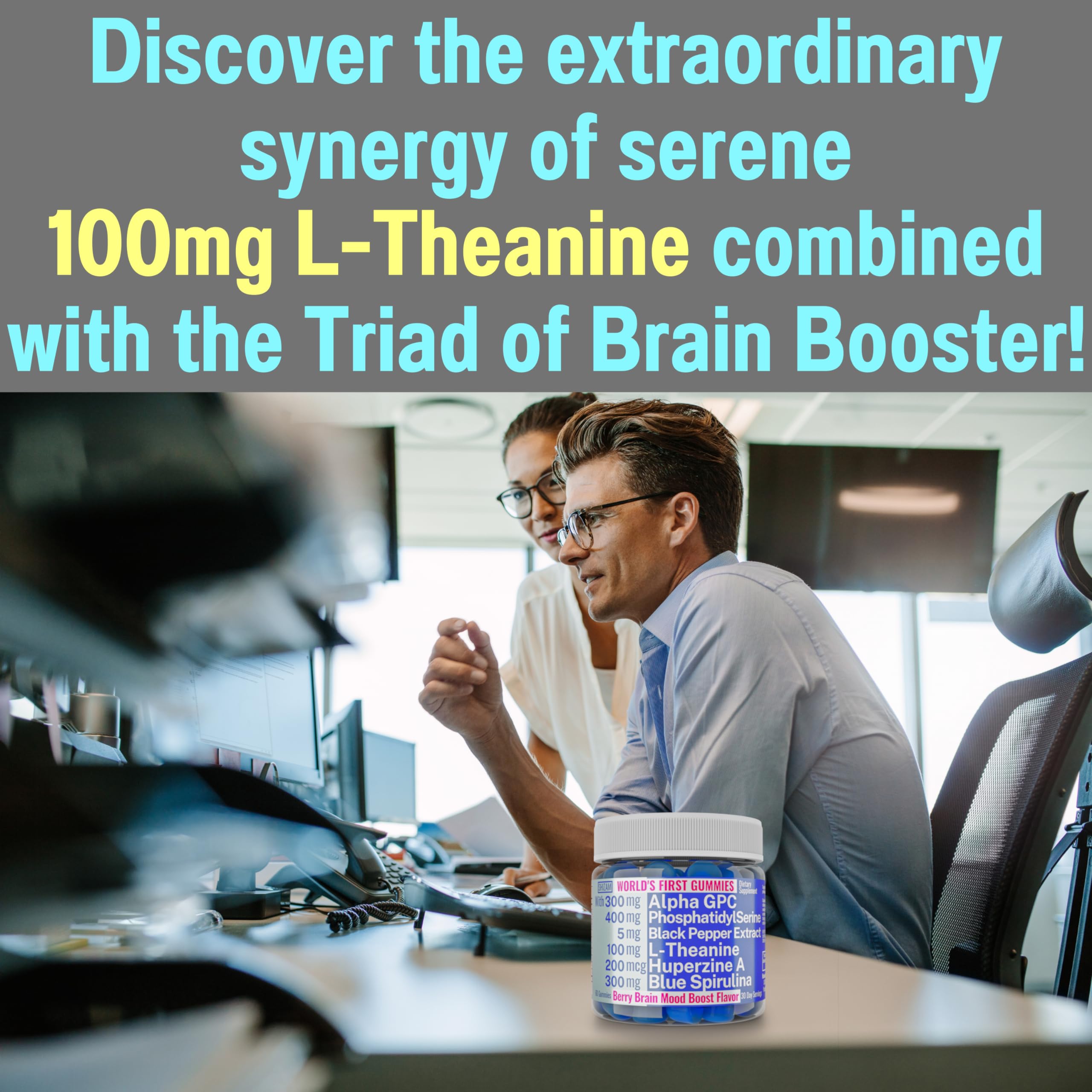 SHIZAM 6-in-1 Brain support Gummies side view of packaging