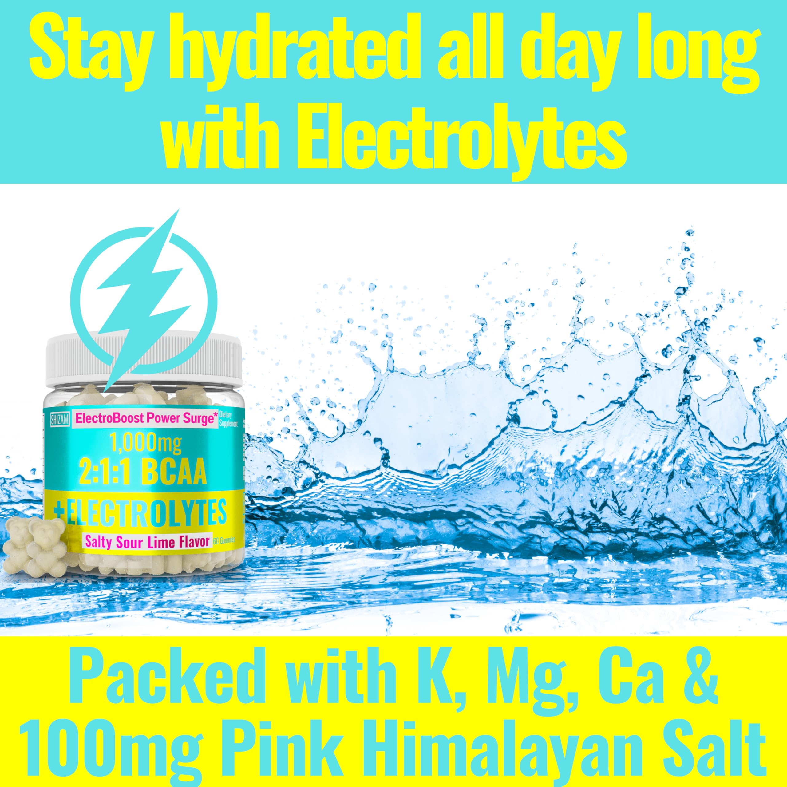 SHIZAM BCAA + Electrolyte Gummies nutritional information