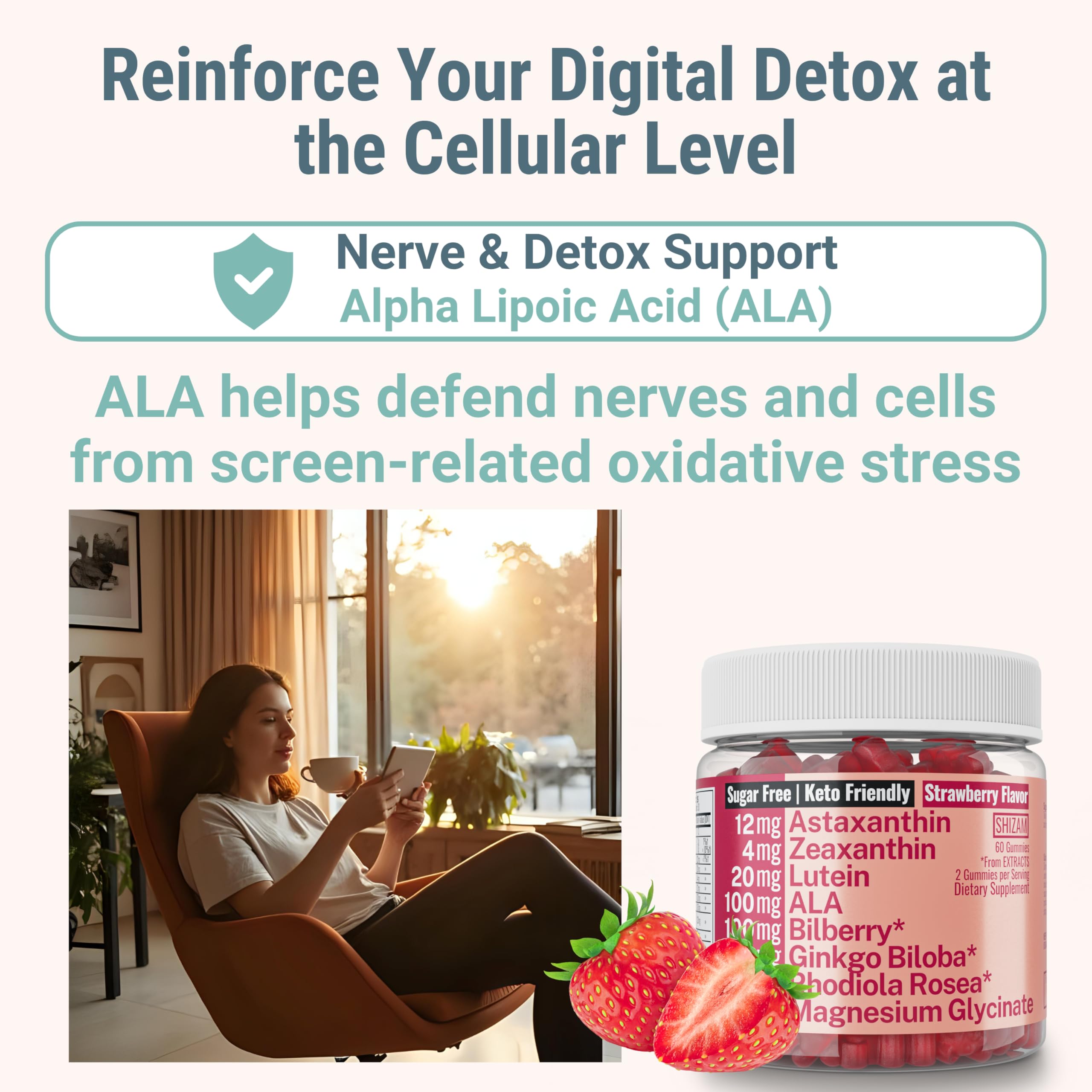 SHIZAM Daily Wellness Gummy Supplement gummies in hand