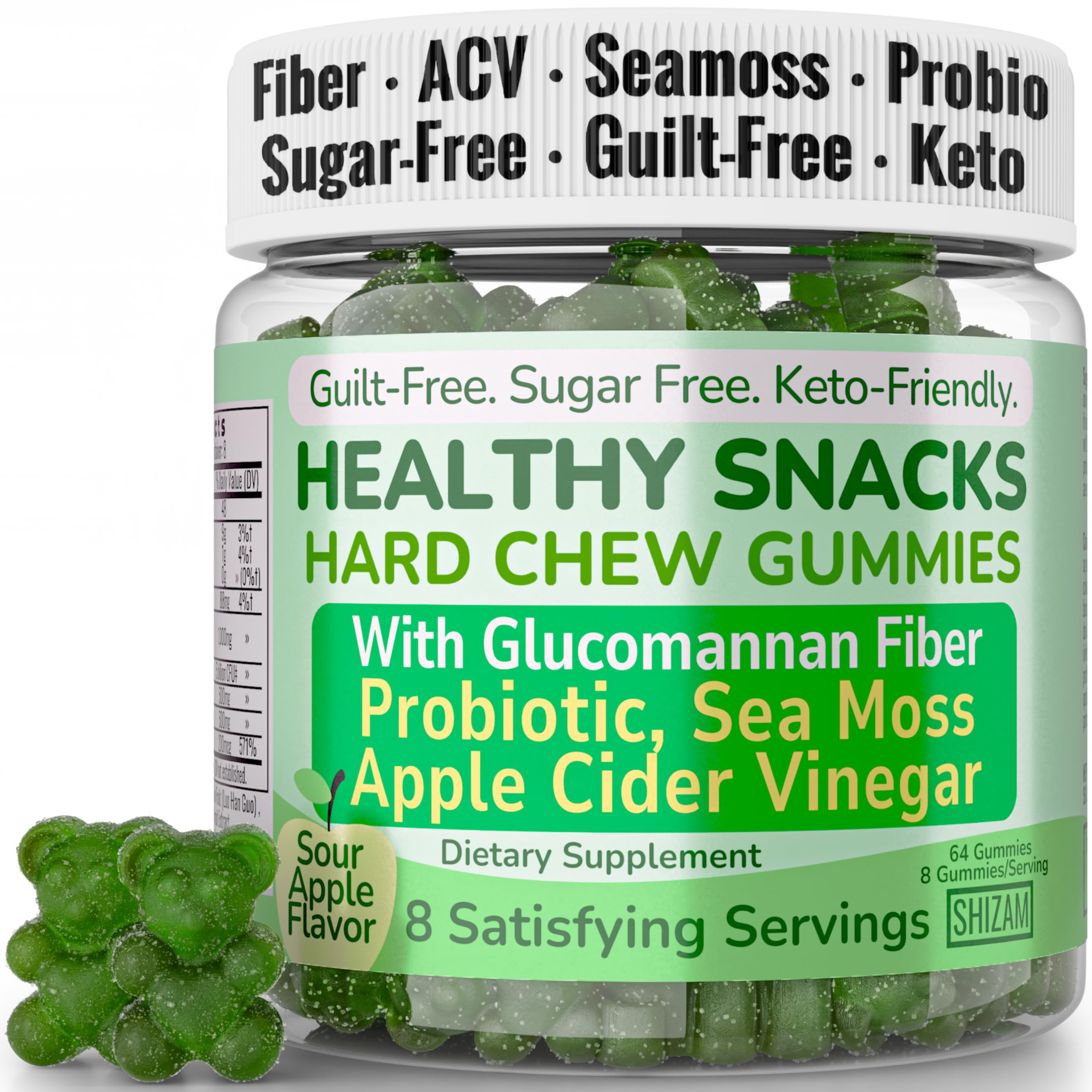 SHIZAM High Fiber Keto Snack Gummies front view with packaging