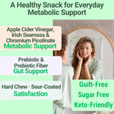 SHIZAM High Fiber Keto Snack Gummies sour-coated peach flavour close-up