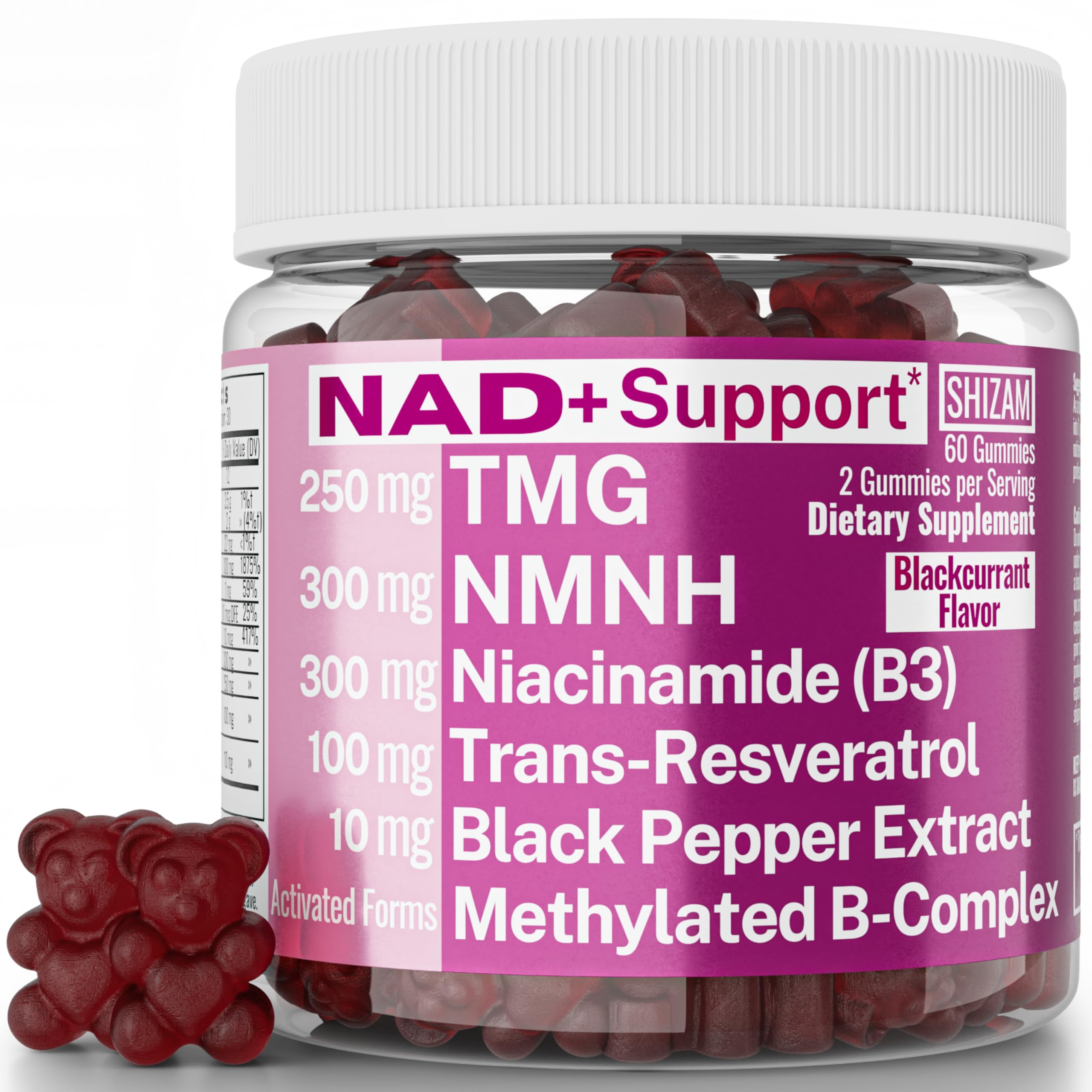 SHIZAM NMN Supplement front view with label