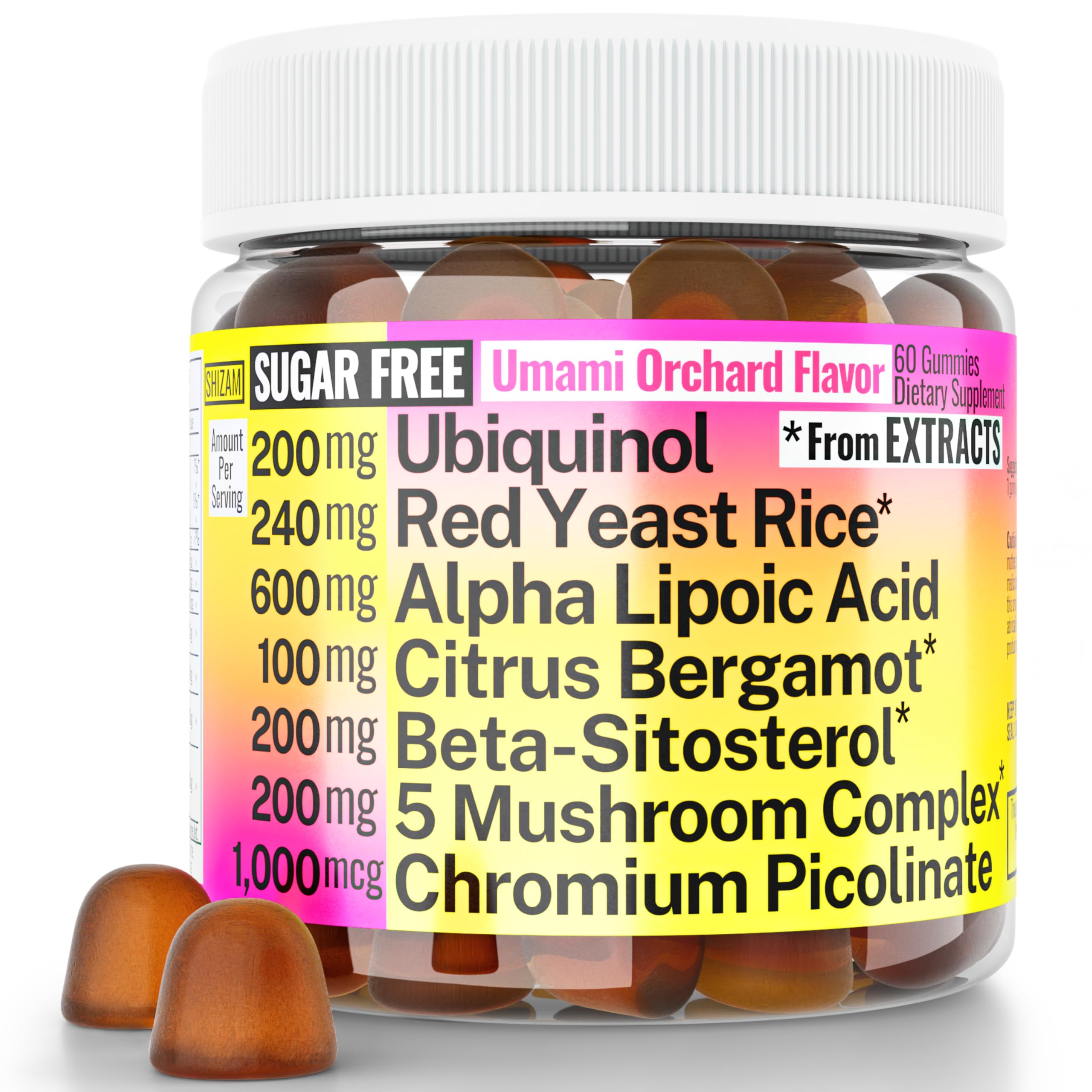 SHIZAM Red Yeast Rice 7-in-1 Sugar-Free Supplement Blend front view