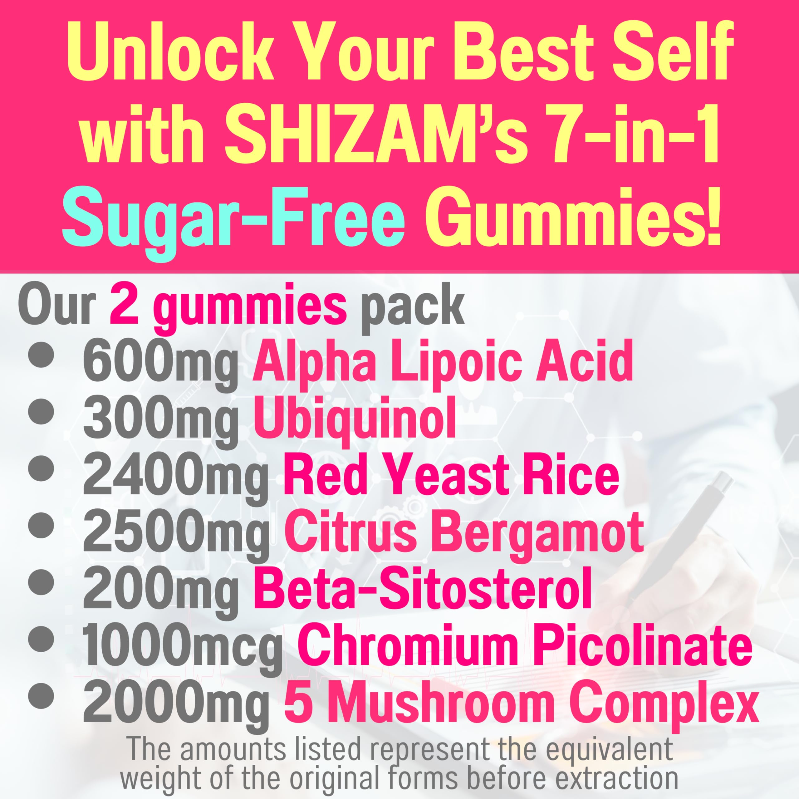 SHIZAM Red Yeast Rice 7-in-1 Supplement ingredients list