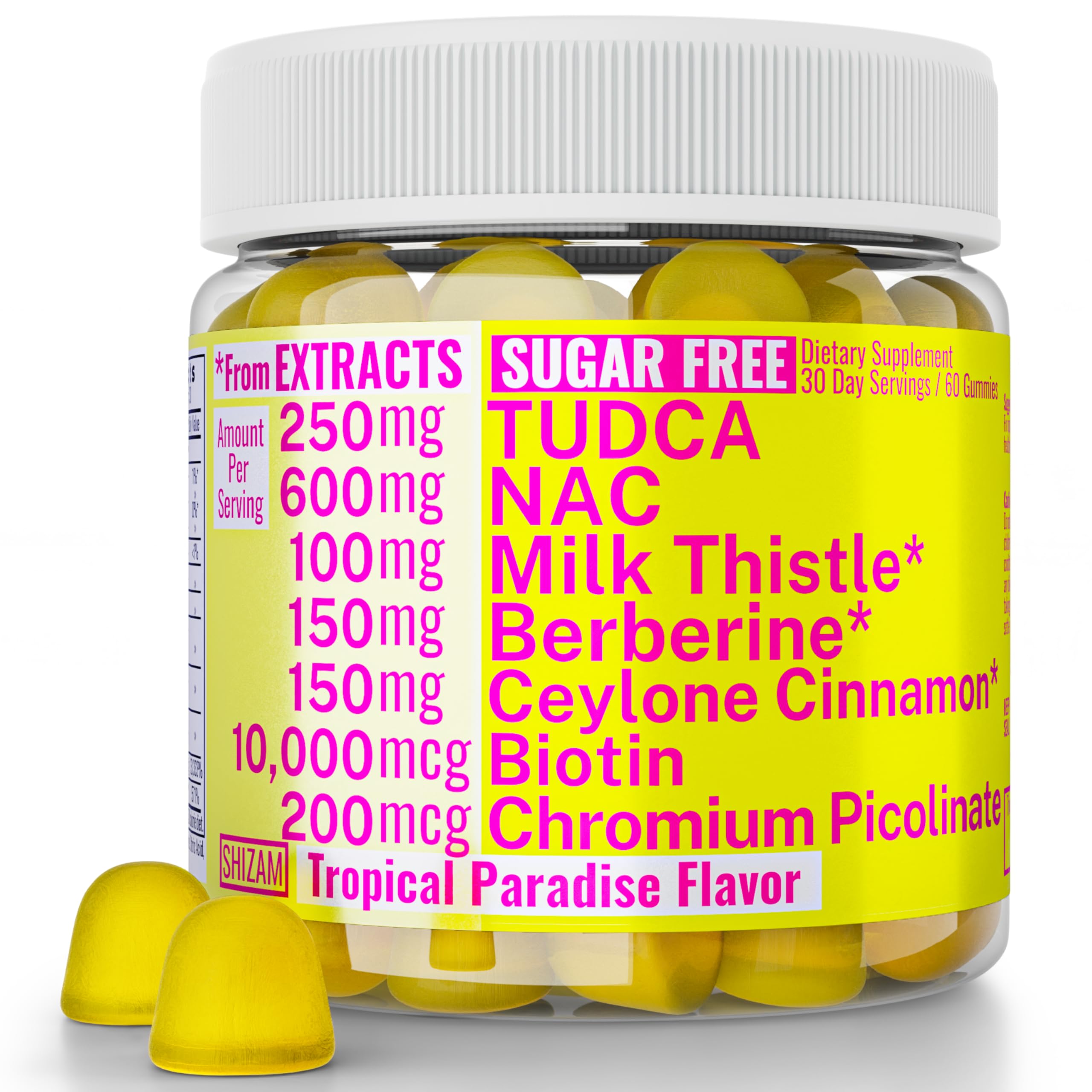 SHIZAM Tropical Paradise Gummies front view with packaging