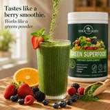 SHOUTGRIIN Green Superfood Powder 340g scoop with powder