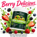 SHOUTGRIIN Green Superfood Powder ingredients list on packaging