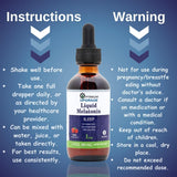 Shred Pak Melatonin Liquid Sleep Aid 1mg 2 fl oz on a table