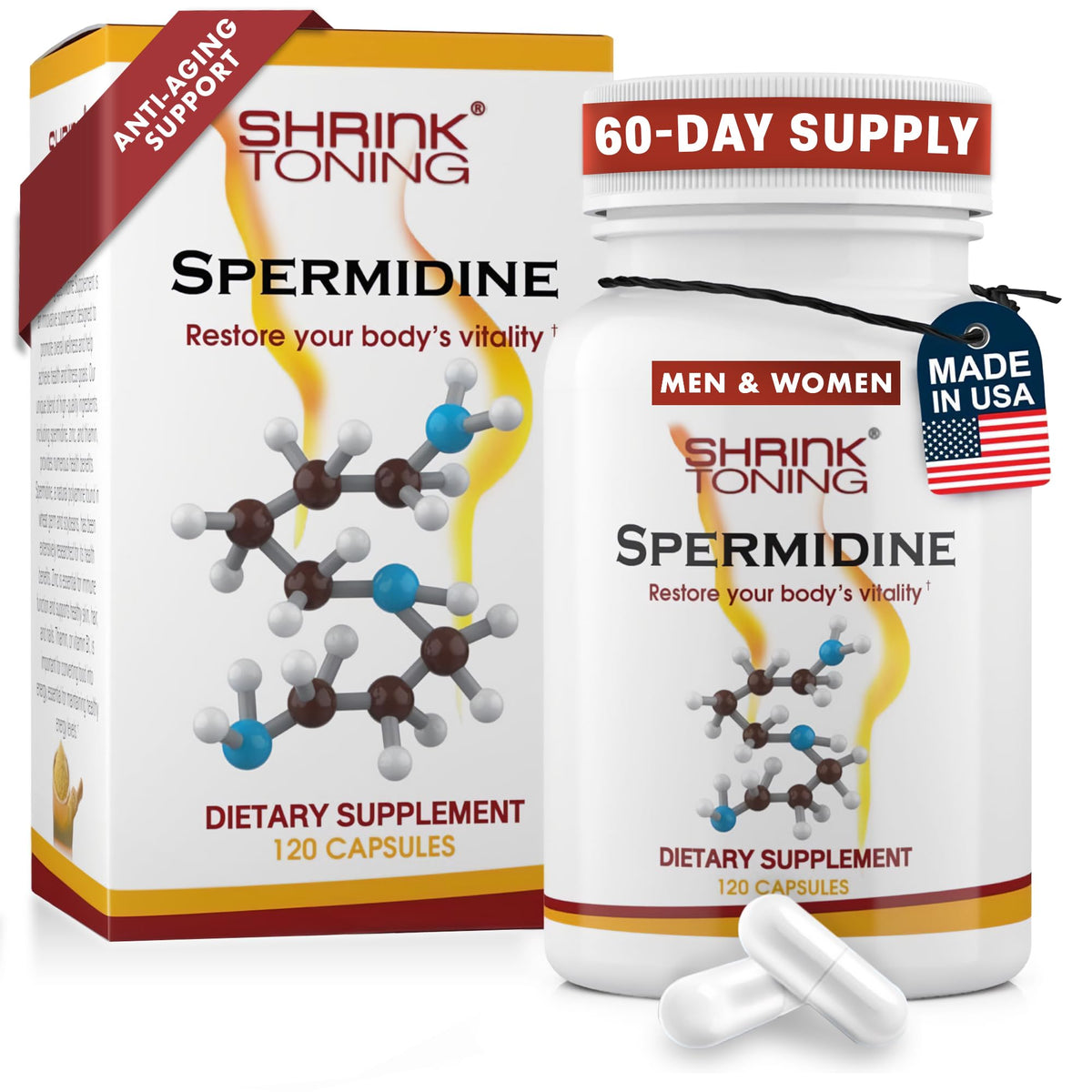 Shrink Spermidine Supplement 60 Capsules front view