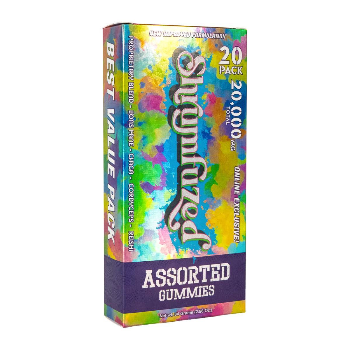 Shrumfuzed Mushroom Gummies on a wooden table