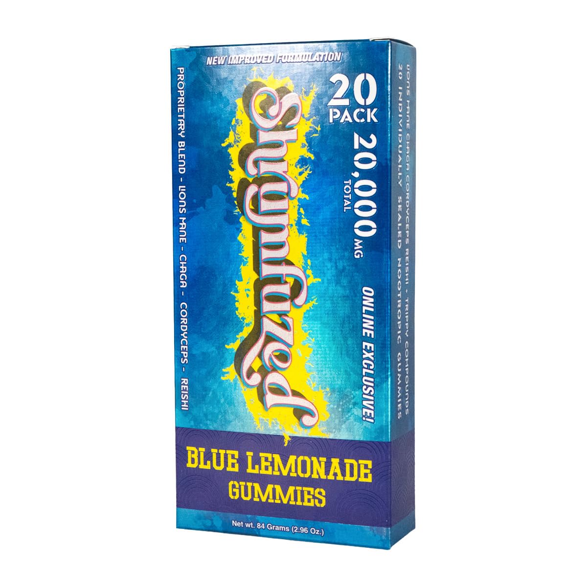 Shrumfuzed Mushroom Supplement 100g side view showing packaging