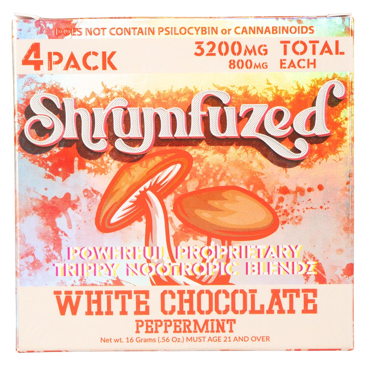 Shrumfuzed Mushroom Supplement Capsules front view with packaging