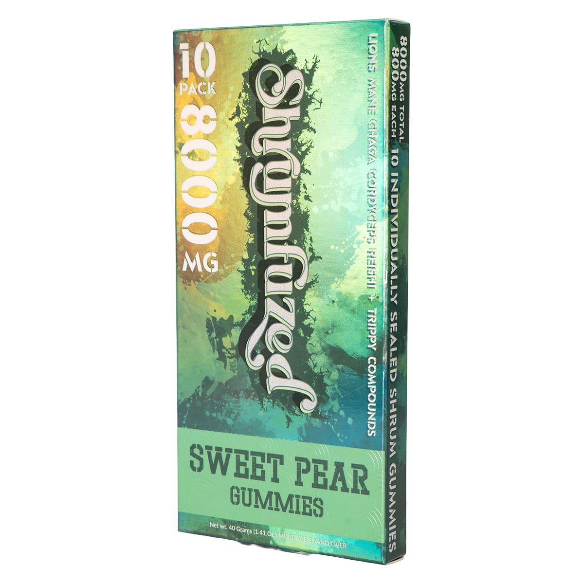 Shrumfuzed Mushroom Supplement Capsules side view showing packaging