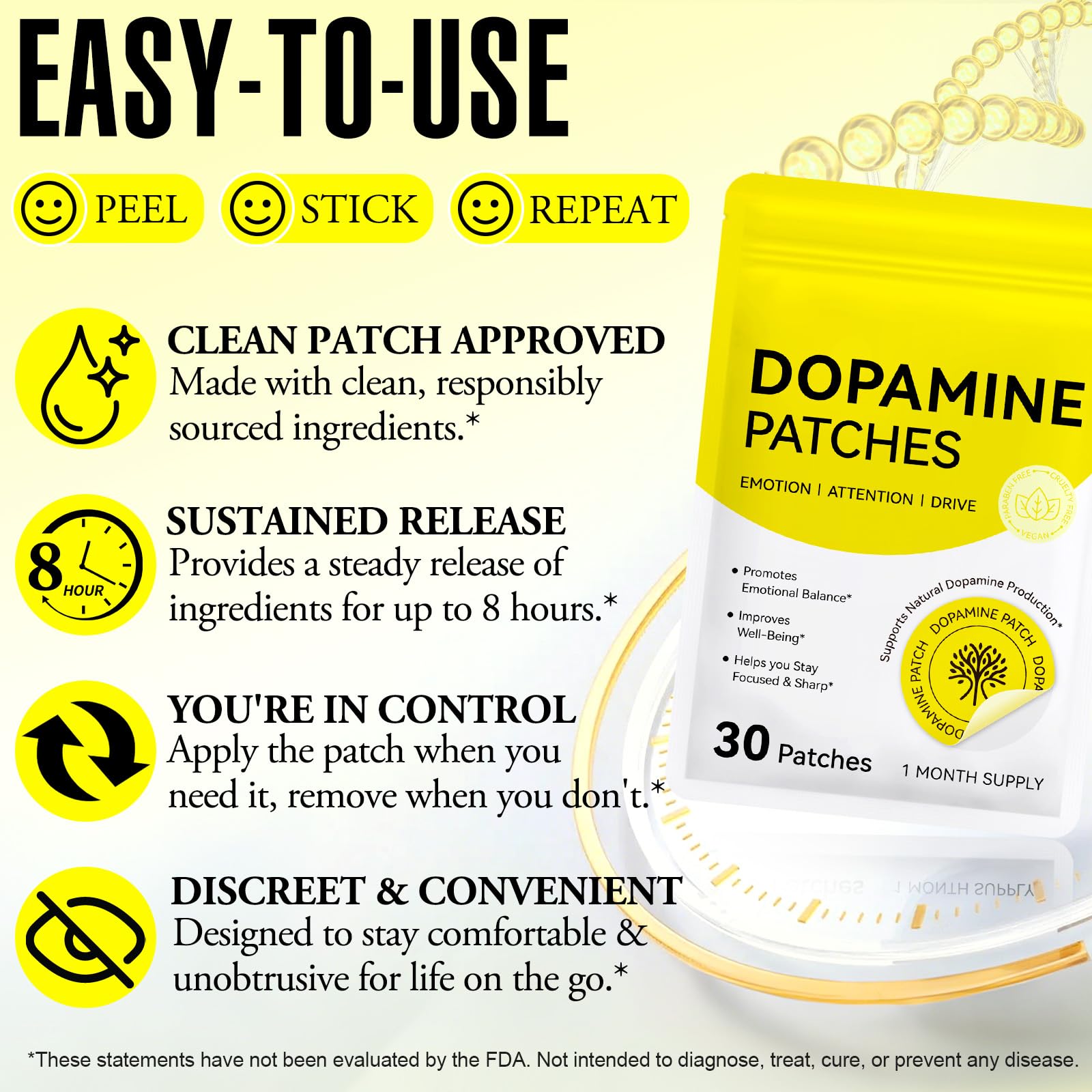 Shuangjia Extra Strength Dopamine Patches in hand for size reference