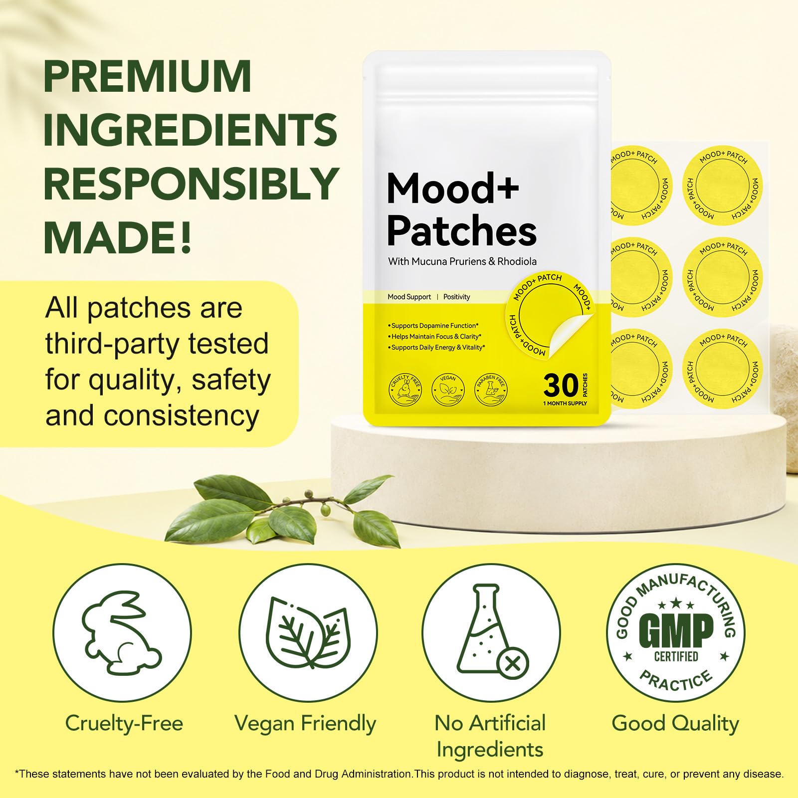 Shuangjia Mood Patches Extra Strength individual patch close-up