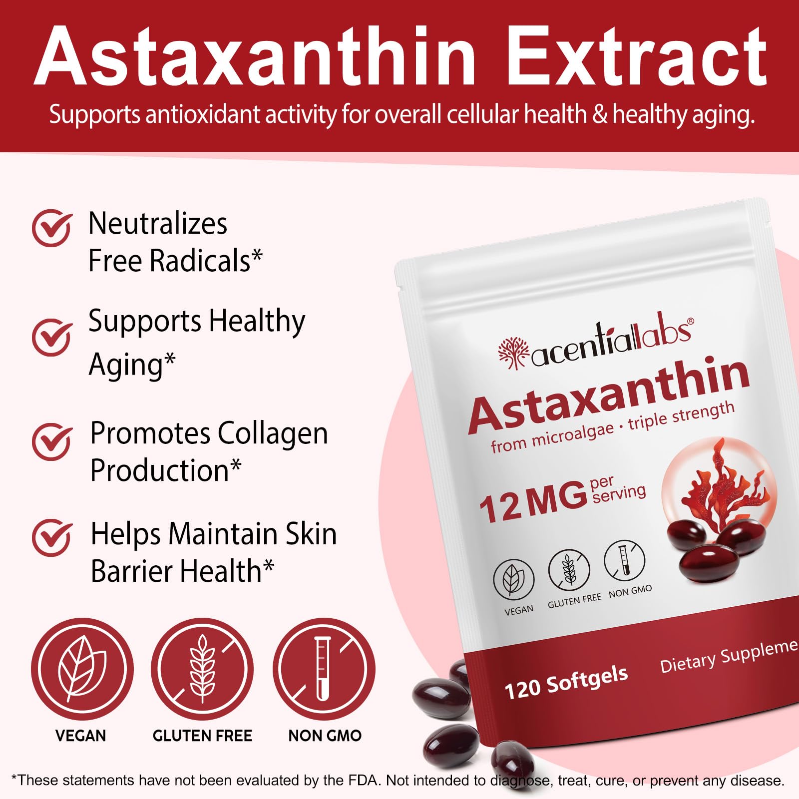 shwdppmy Astaxanthin Softgels side view with dosage details