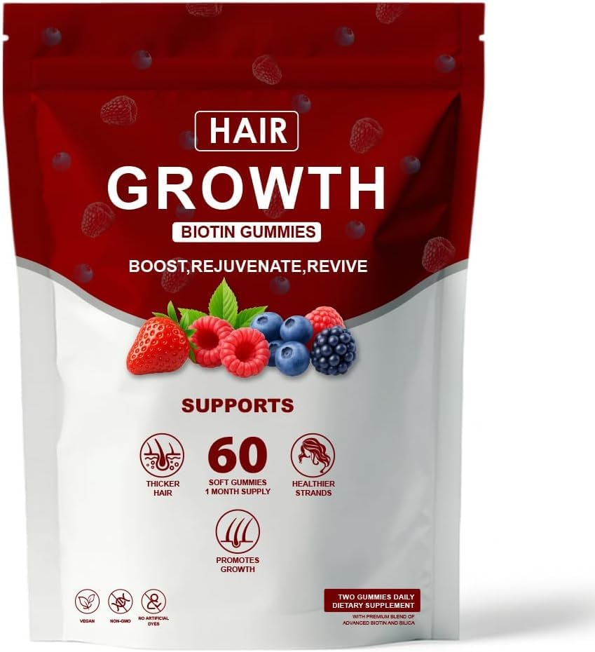 Shwfhi Hair Growth Gummies front view with packaging