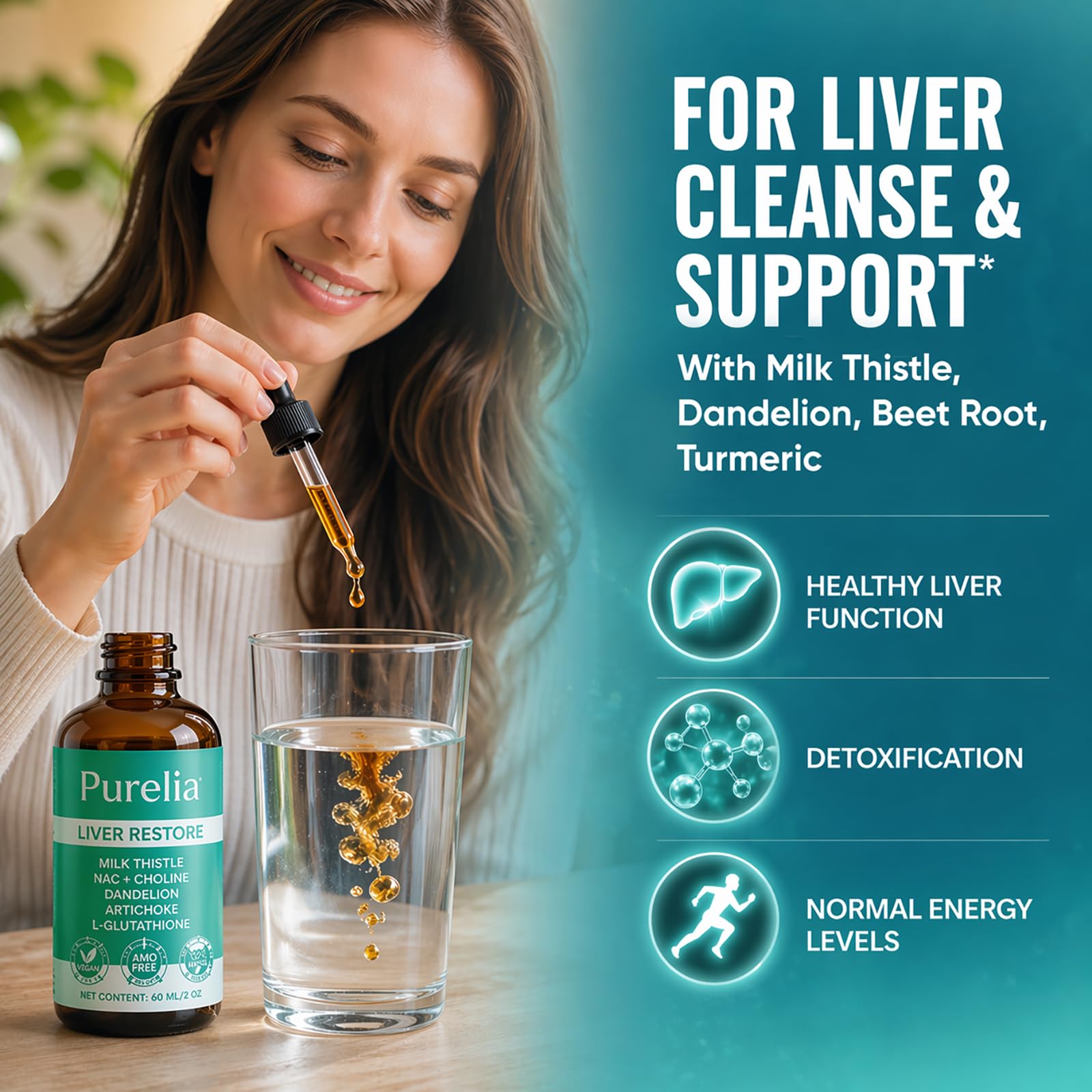 Shwfhi Purelia Liver Drops 150g back view