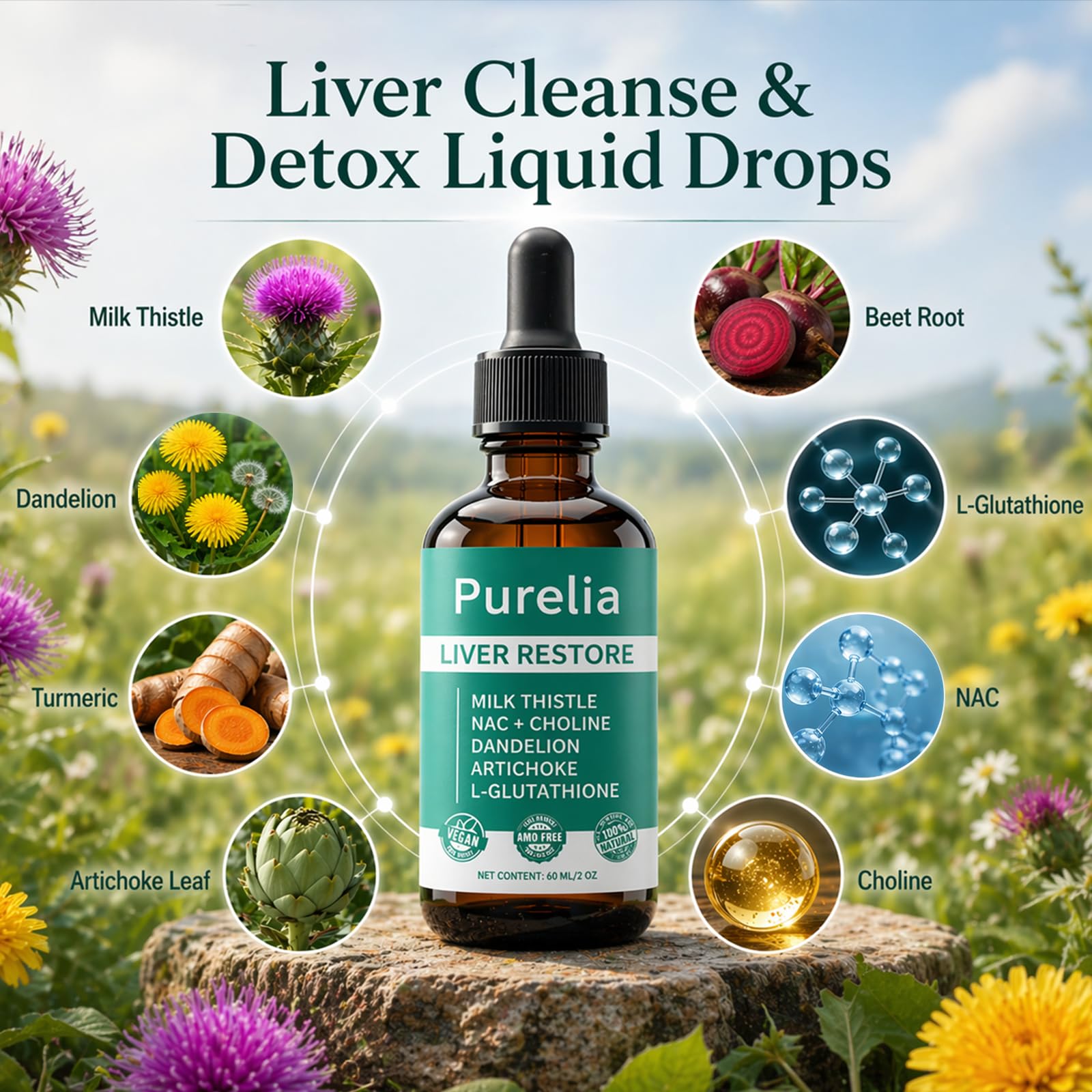 Shwfhi Purelia Liver Drops 150g bottle with dropper