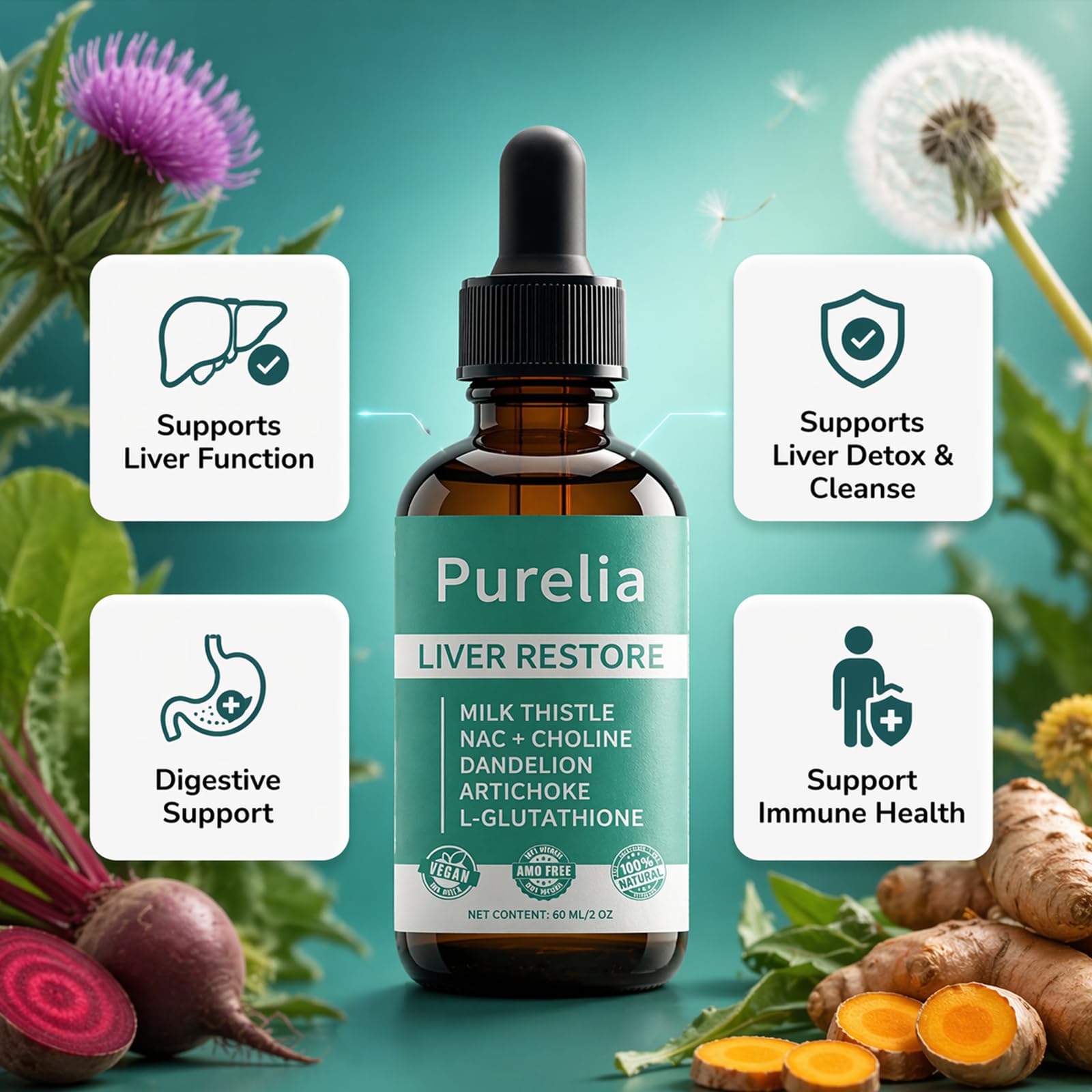 Shwfhi Purelia Liver Drops 150g packaging