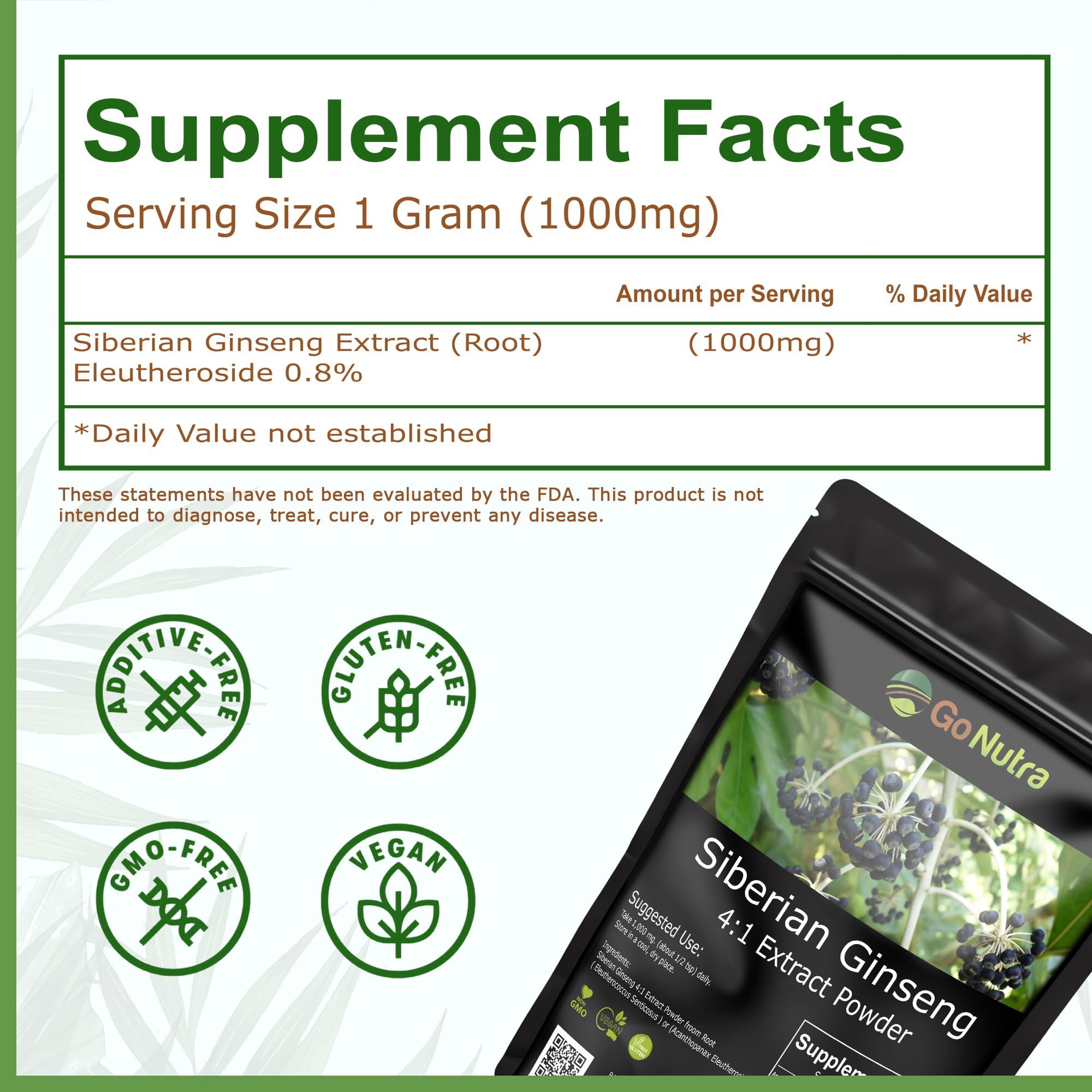Siberian Ginseng Powder in a measuring spoon