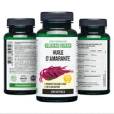 Siberian Green Amaranth Seed Oil Softgel Capsules bottle with measuring spoon