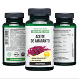 Siberian Green Amaranth Seed Oil Softgel Capsules with a glass of water