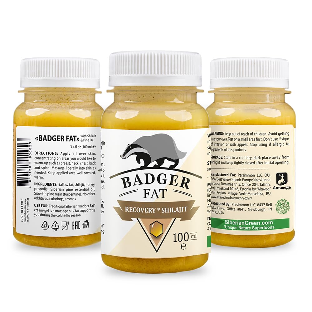 Siberian Green Badger Fat Cream-Gel 100ml front view