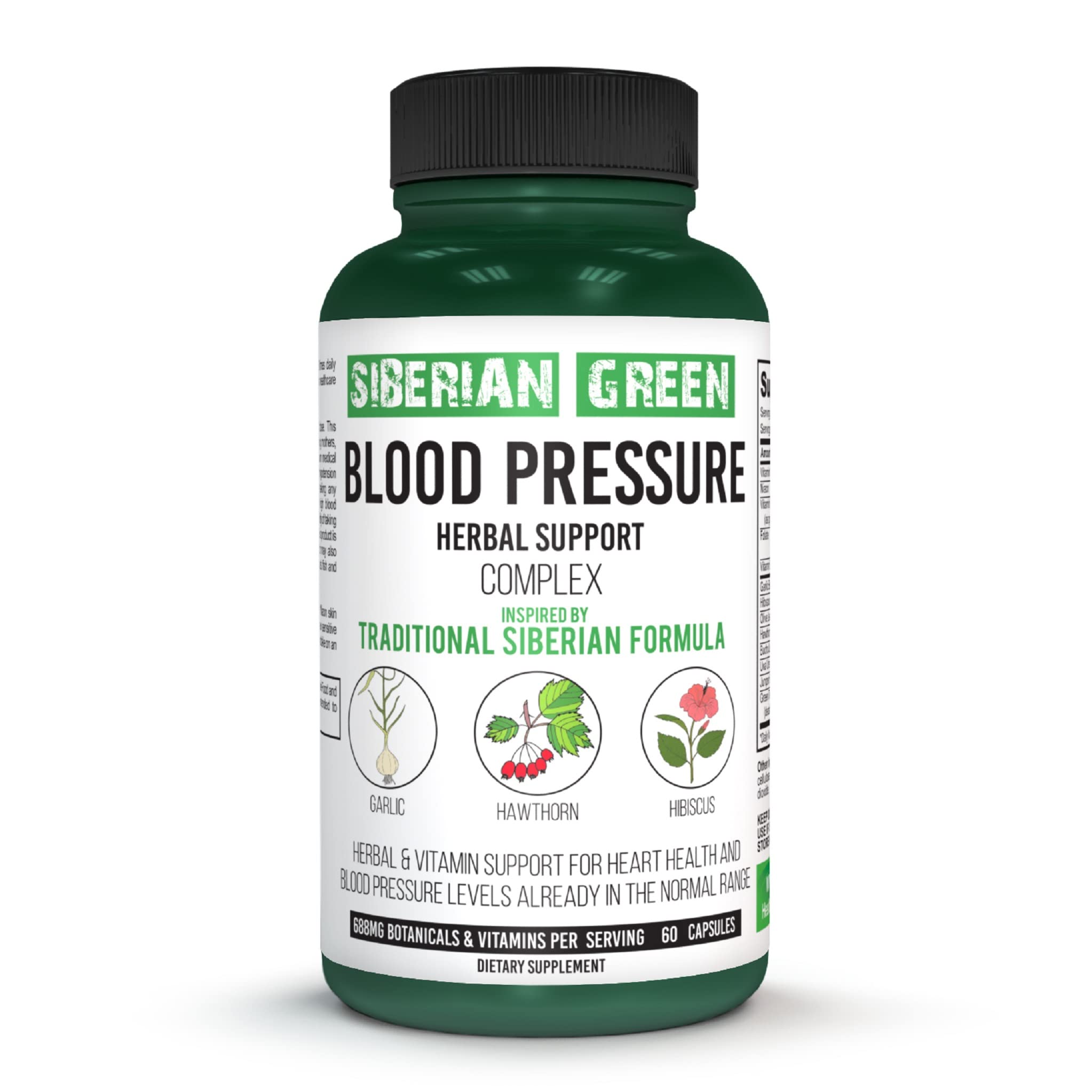Siberian Green Hawthorn Herbal Blood Pressure Supplement side view