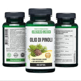 Siberian Green Pine Nut Oil Capsules close-up of softgels