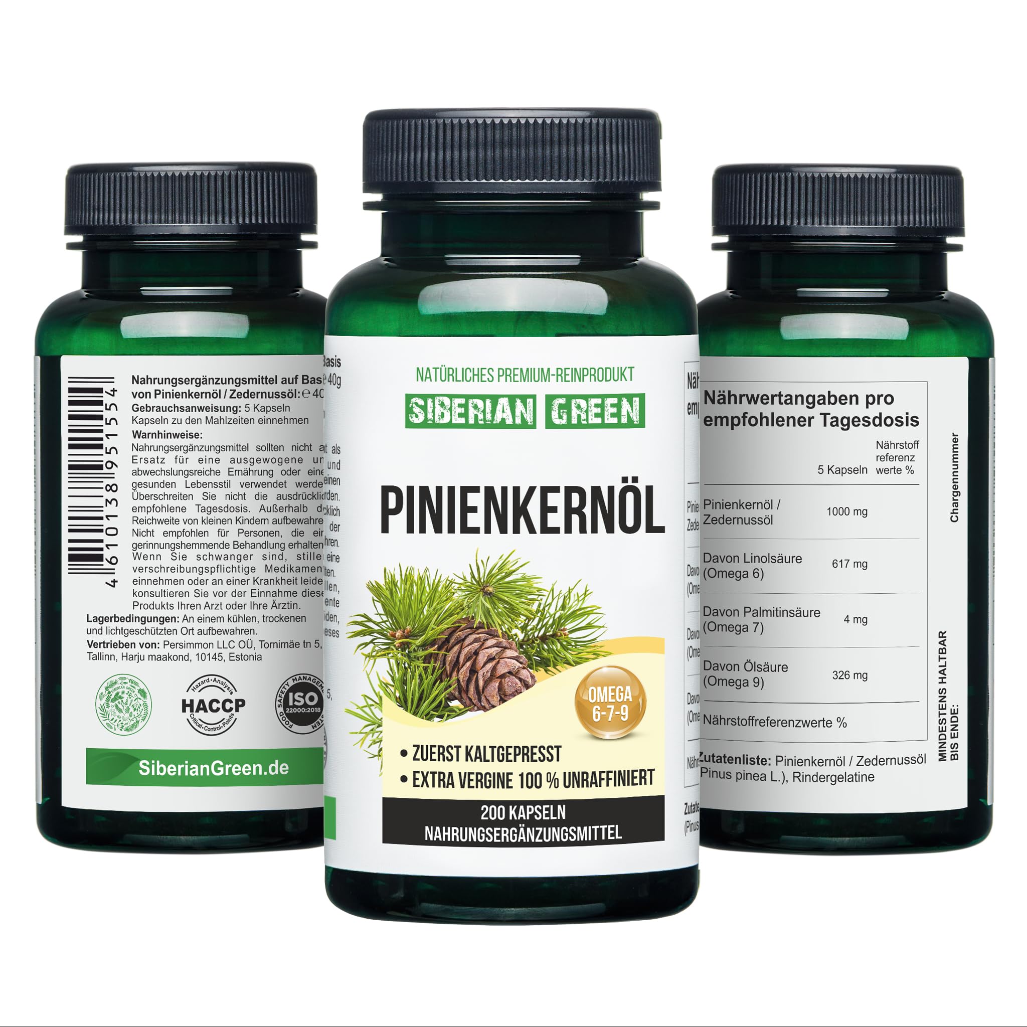 Siberian Green Pine Nut Oil Capsules lifestyle scene