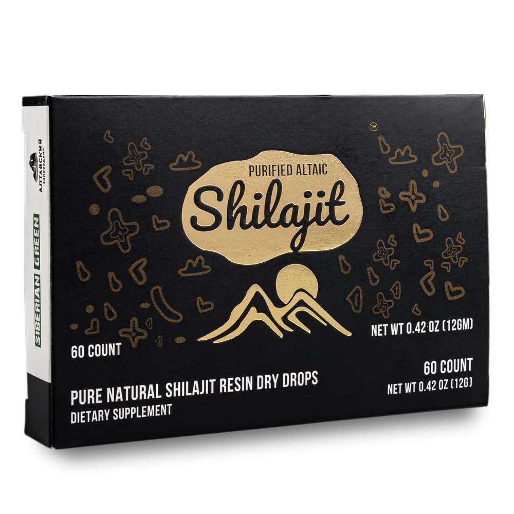 Siberian Green Shilajit Dry Drops close-up of resin