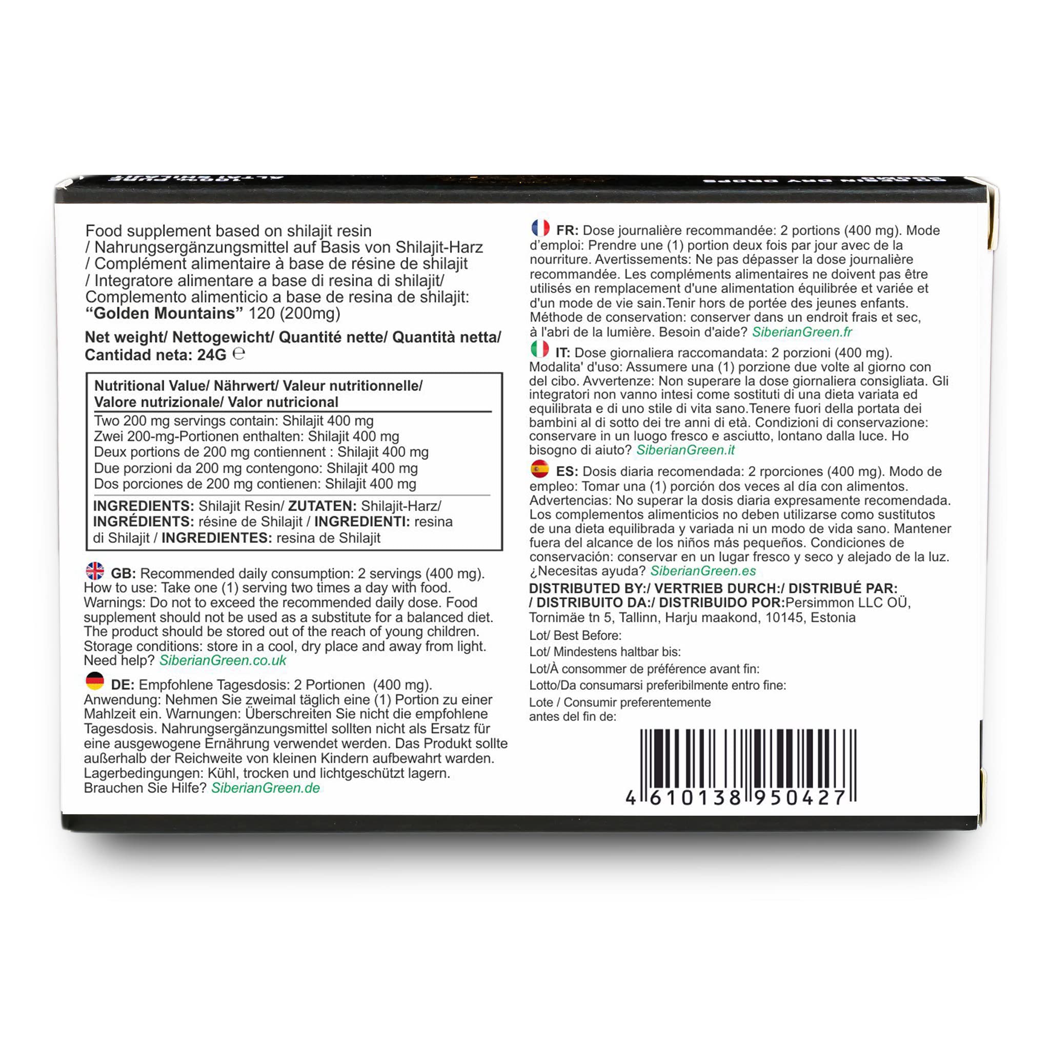 Siberian Green Shilajit Dry Drops lifestyle use