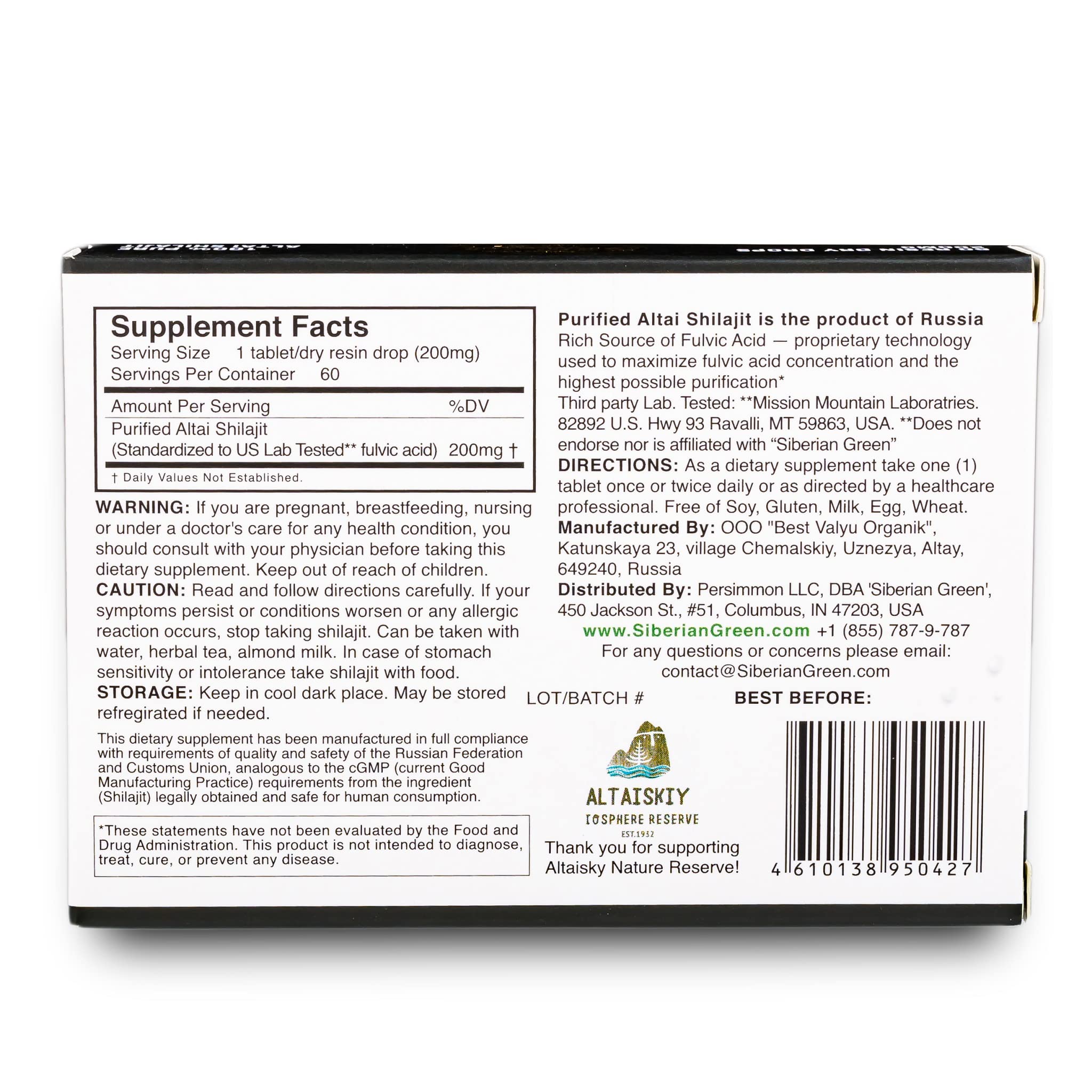 Siberian Green Shilajit Dry Drops with measuring guide