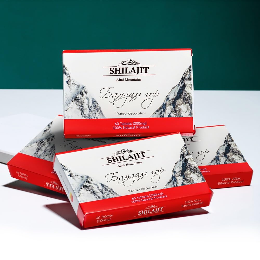 Siberian Green Shilajit Tablets back view with ingredient list