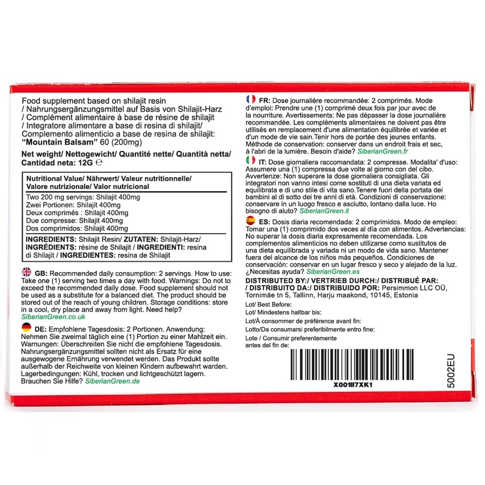 Siberian Green Shilajit Tablets opened bottle showing tablets