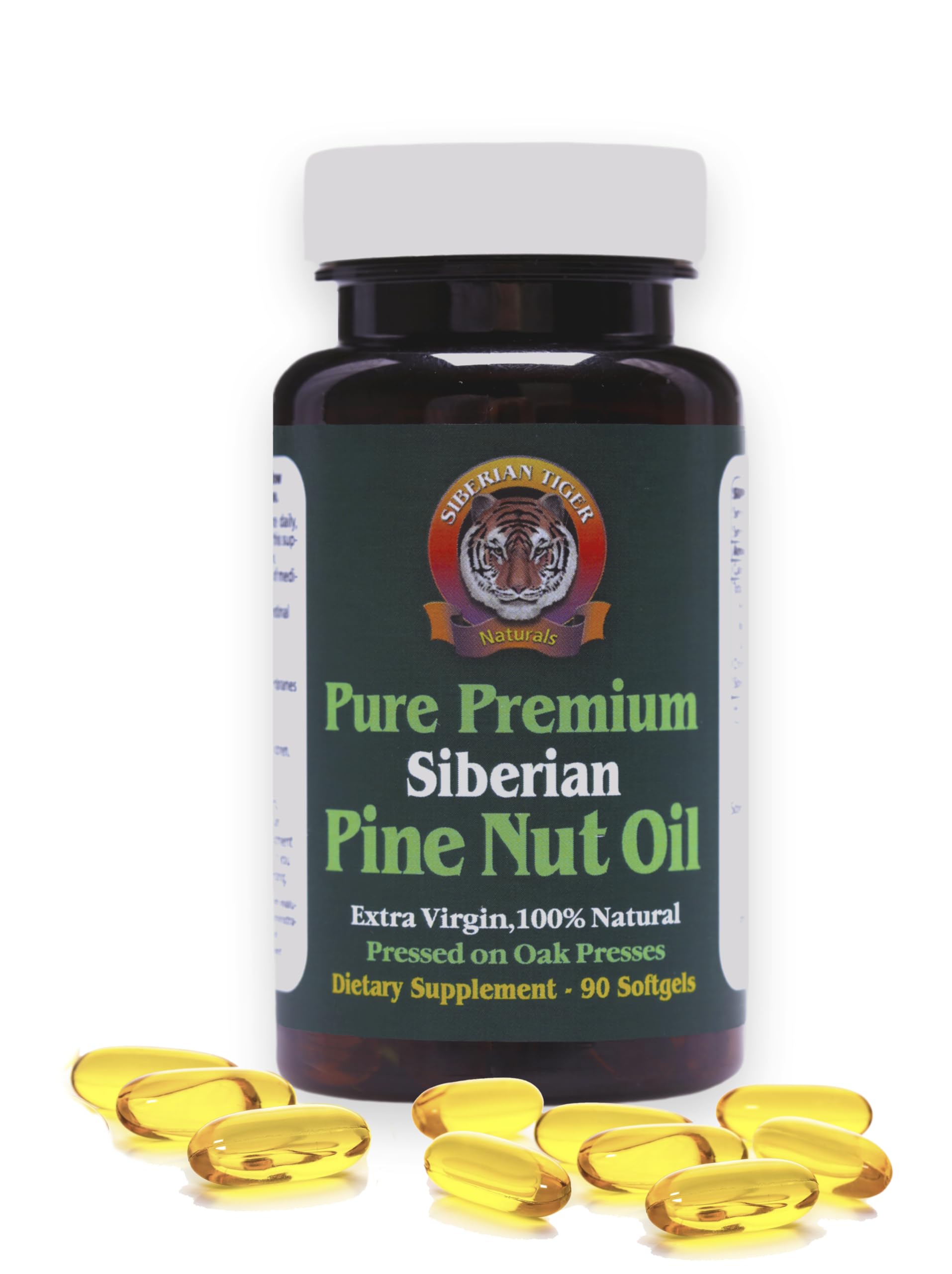 Siberian Tiger Naturals Siberian Pine Nut Oil Softgels front view