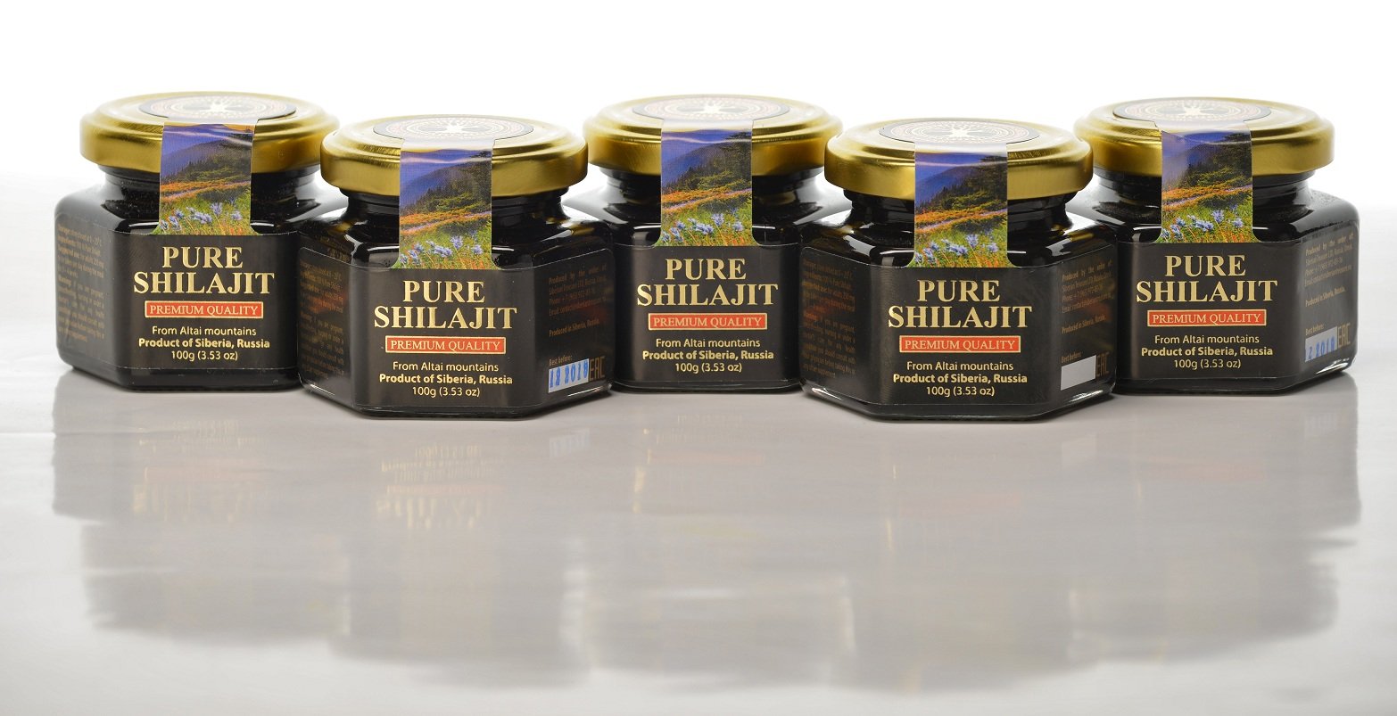 Siberian Treasure Shilajit Resin 100g with measuring spoon