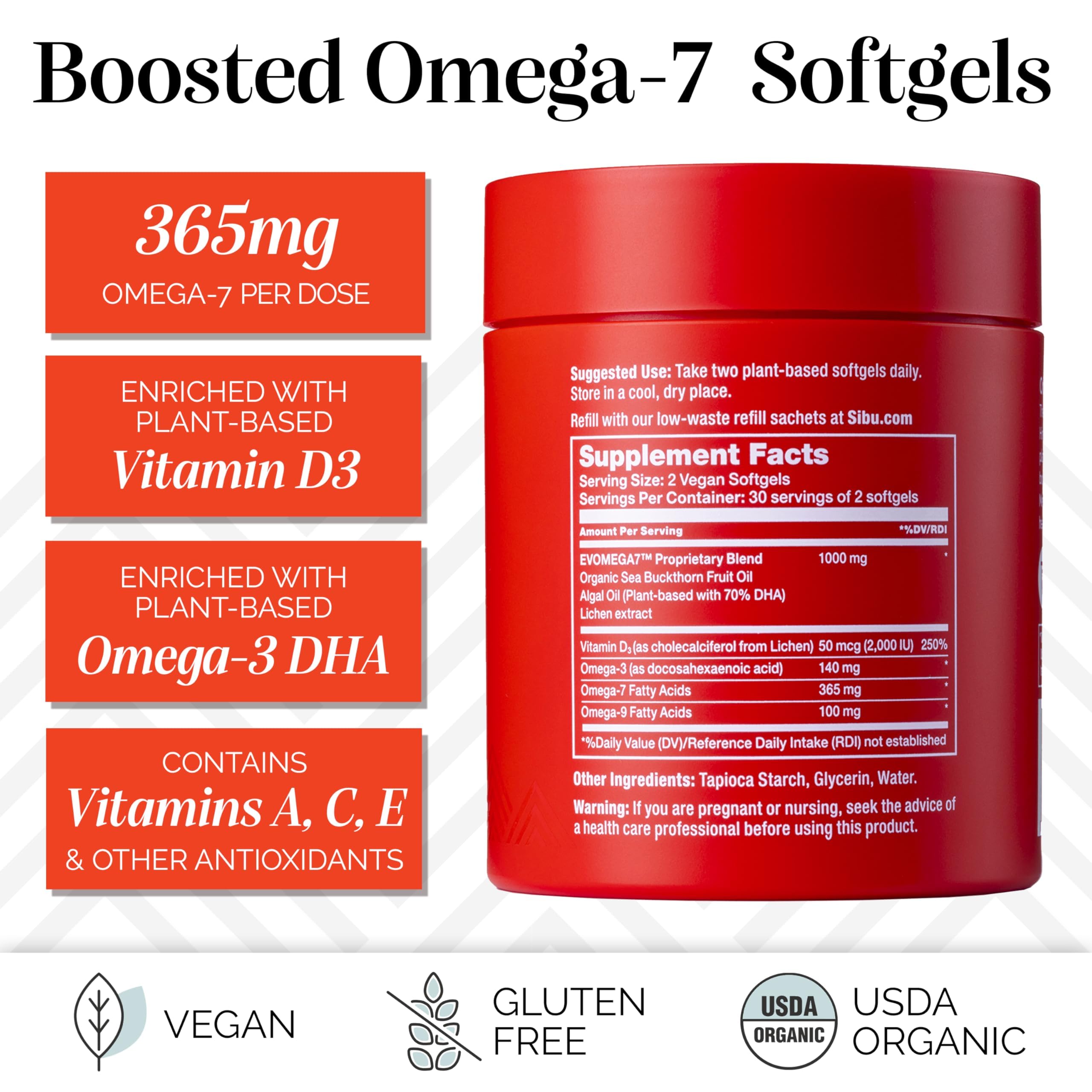 sibu Omega-7 PLUS Sea Buckthorn Oil 365mg capsule close-up