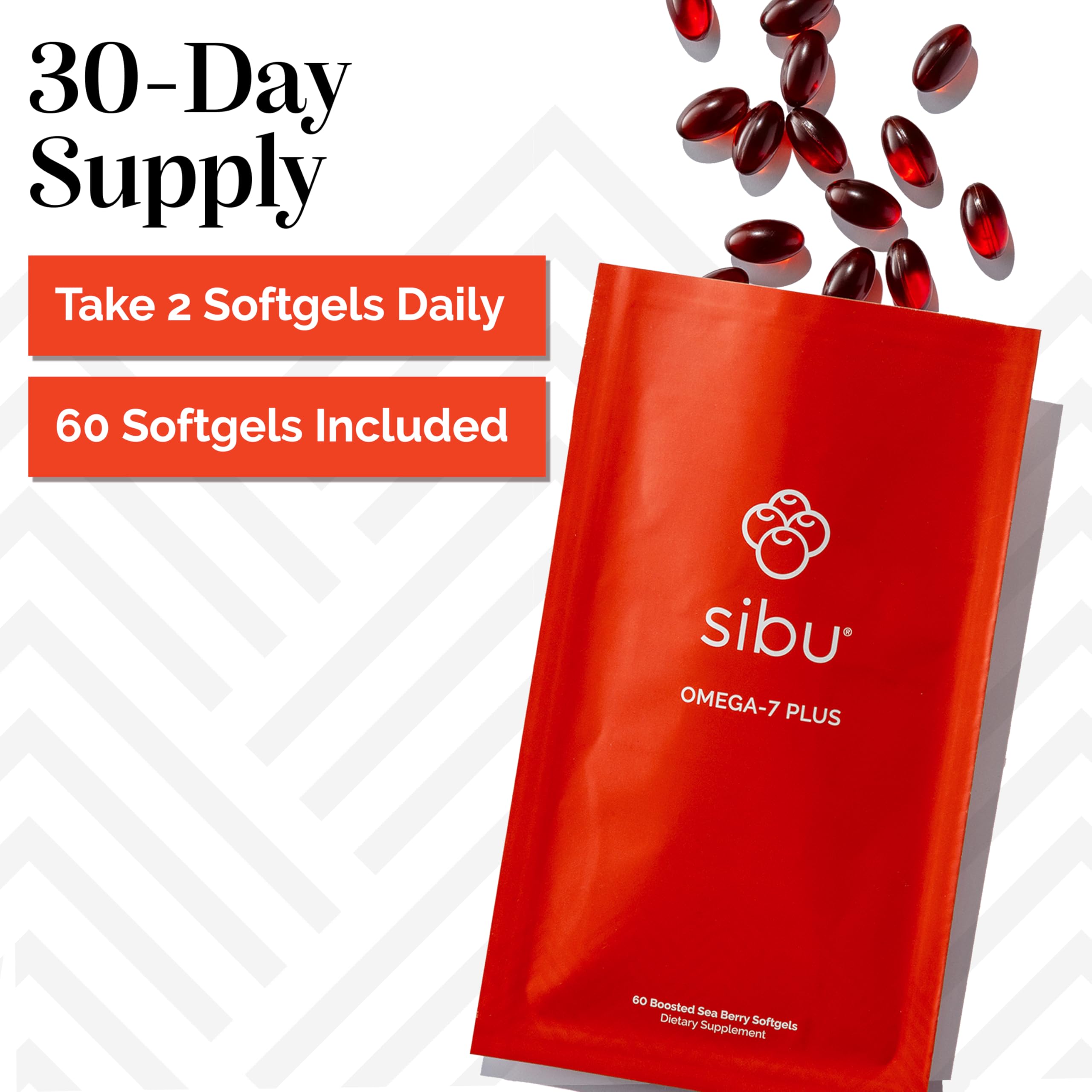 sibu Omega-7 PLUS Sea Buckthorn Oil capsules in a health supplement setting