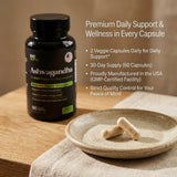 Side view of 100 Supps Organic Ashwagandha Powder bottle