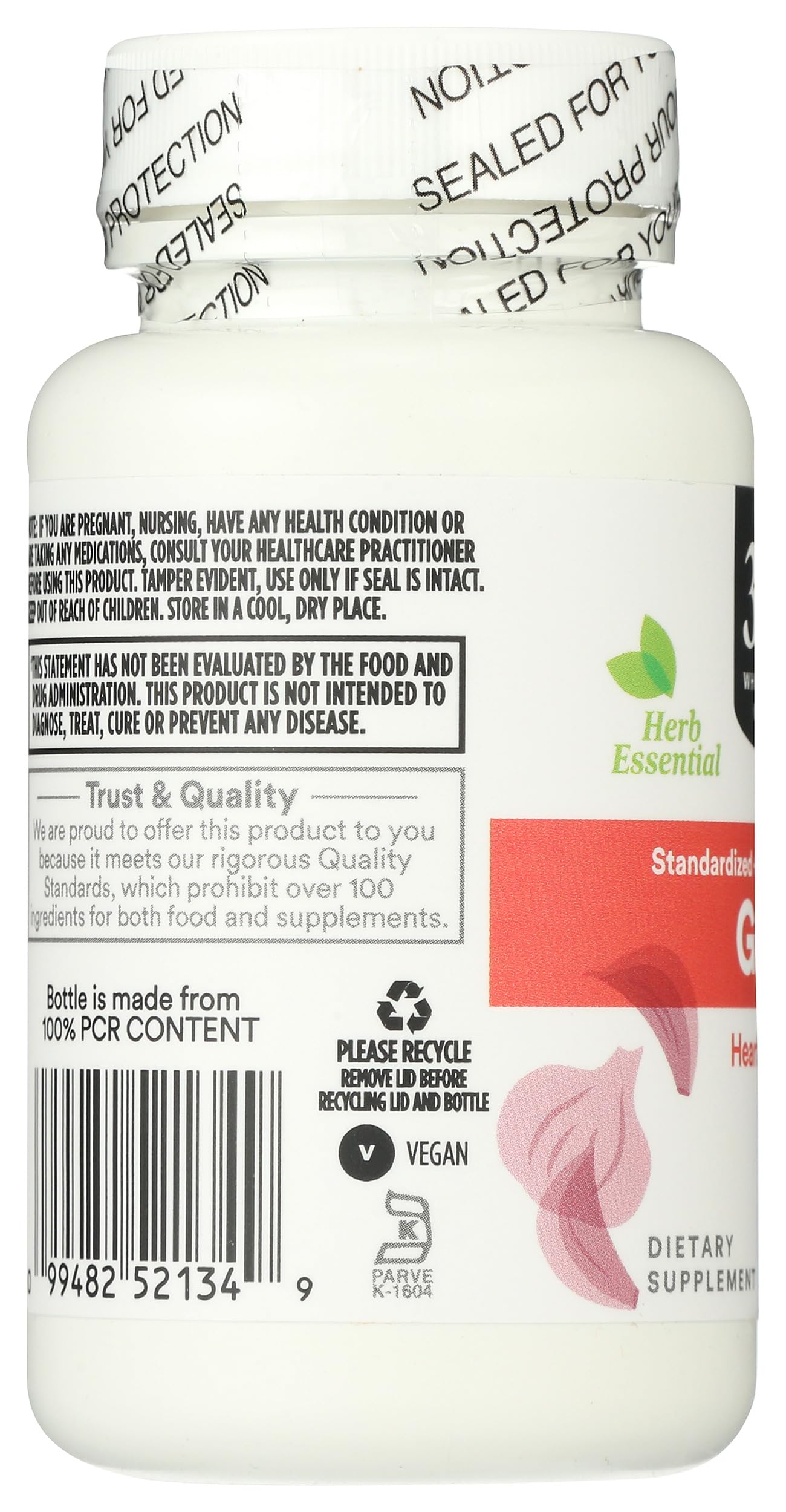Side view of 365 Garlic Supplement bottle