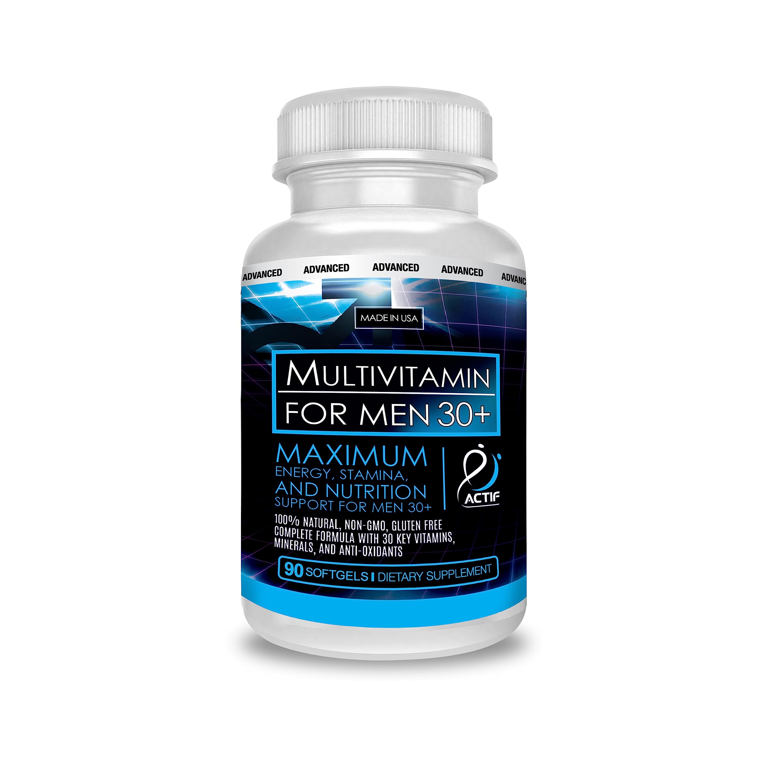 Side view of ACTIF Men's Multivitamin bottle