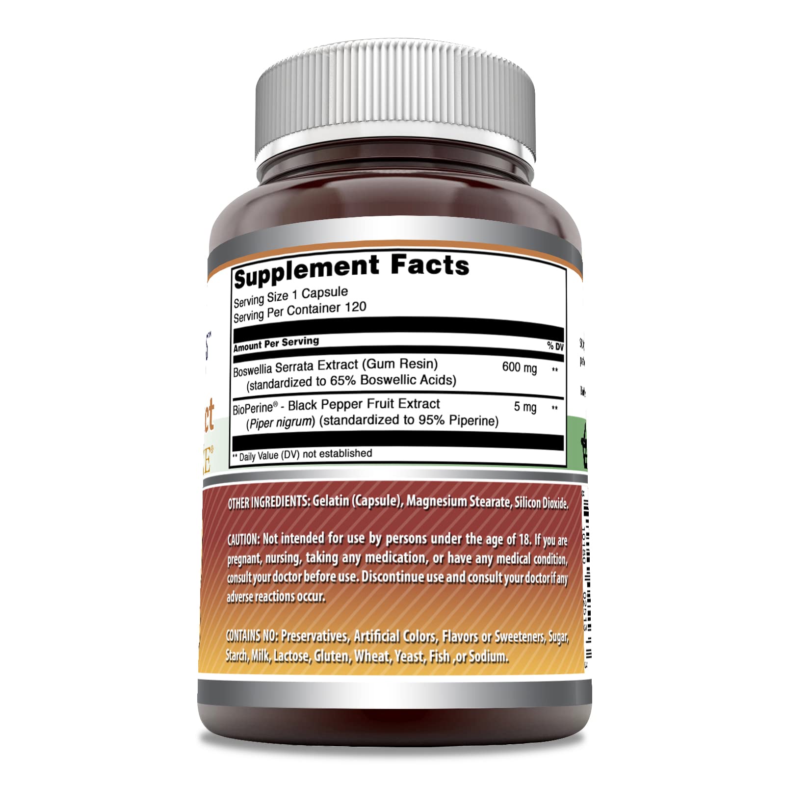 Side view of Amazing Nutrition Boswellia Extract bottle