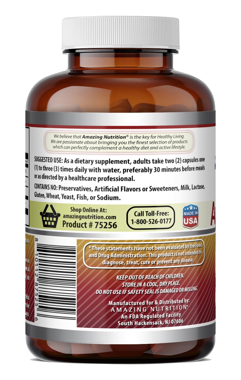 Side view of Apple Pectin supplement bottle