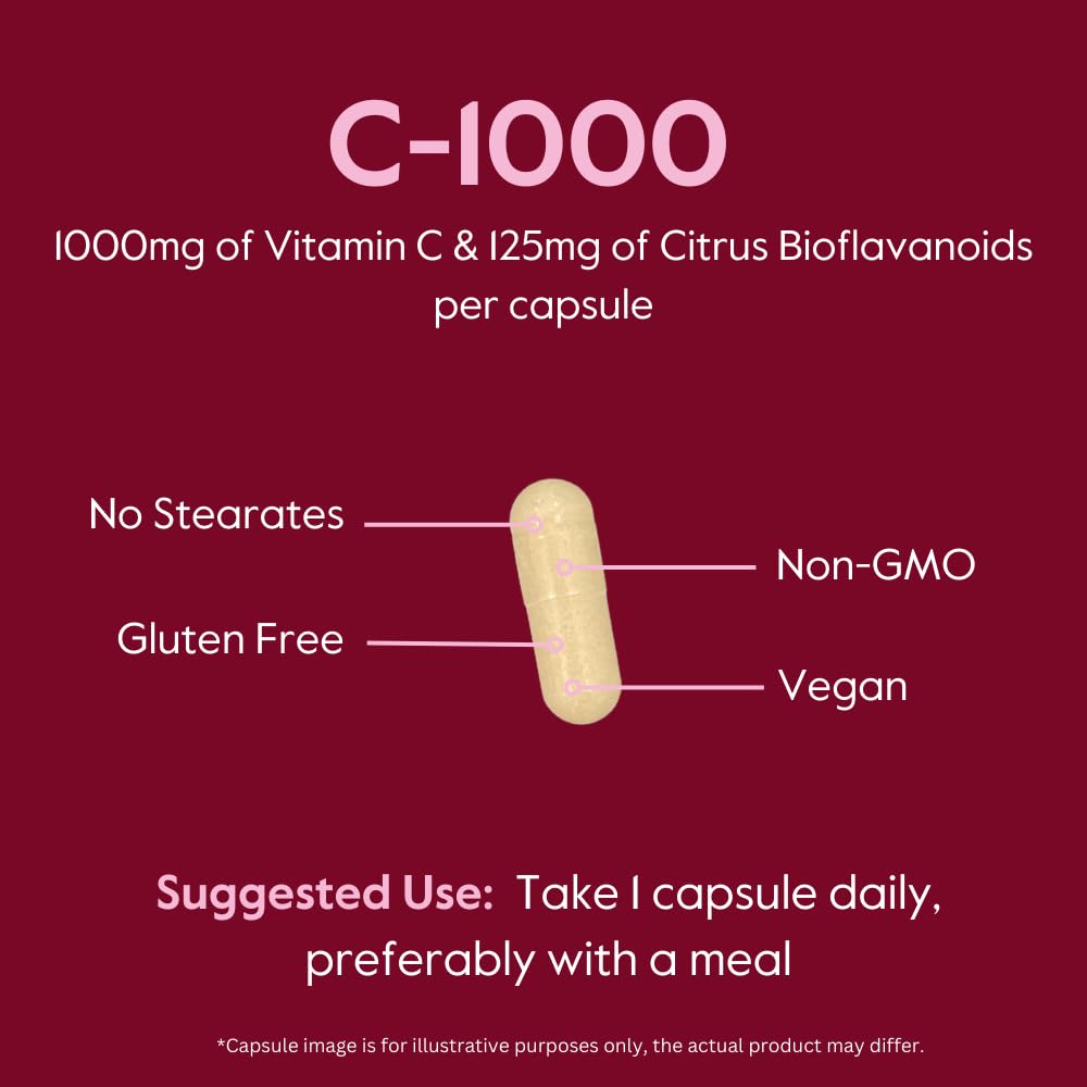 Side view of BESTVITE C-1000 Vitamin C bottle