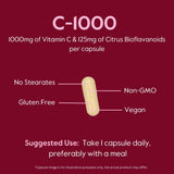 Side view of BESTVITE C-1000 Vitamin C bottle