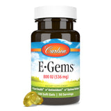 Side view of Carlson Vitamin E soft gel bottle