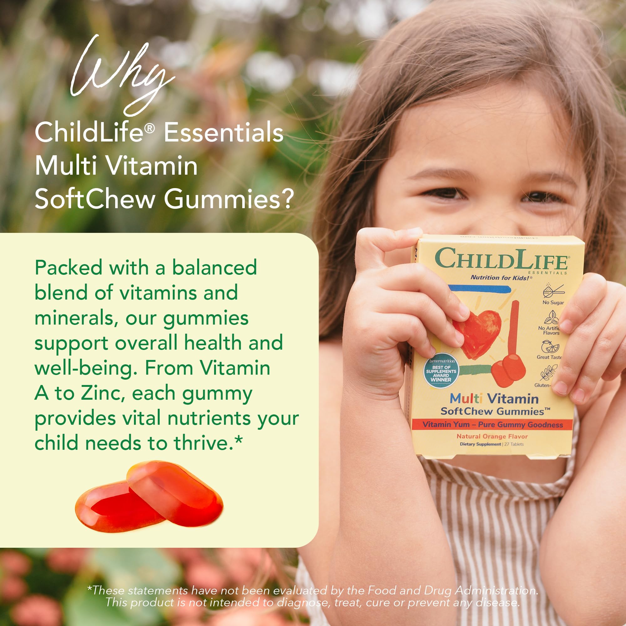 Side view of CHILDLIFE ESSENTIALS Multi Vitamin SoftChew Gummies